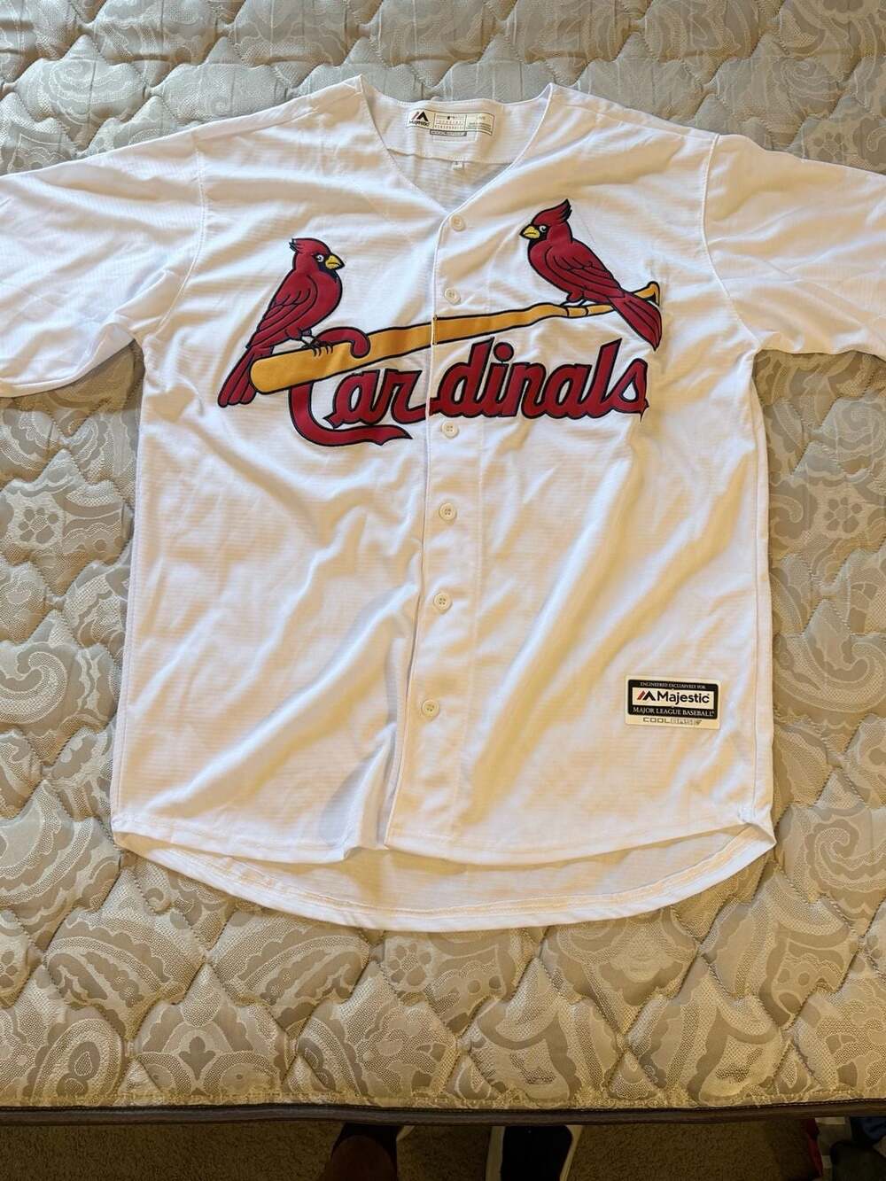 Majestic St. Louis Cardinals MLB Cool Base White Baseball Jersey Size Large